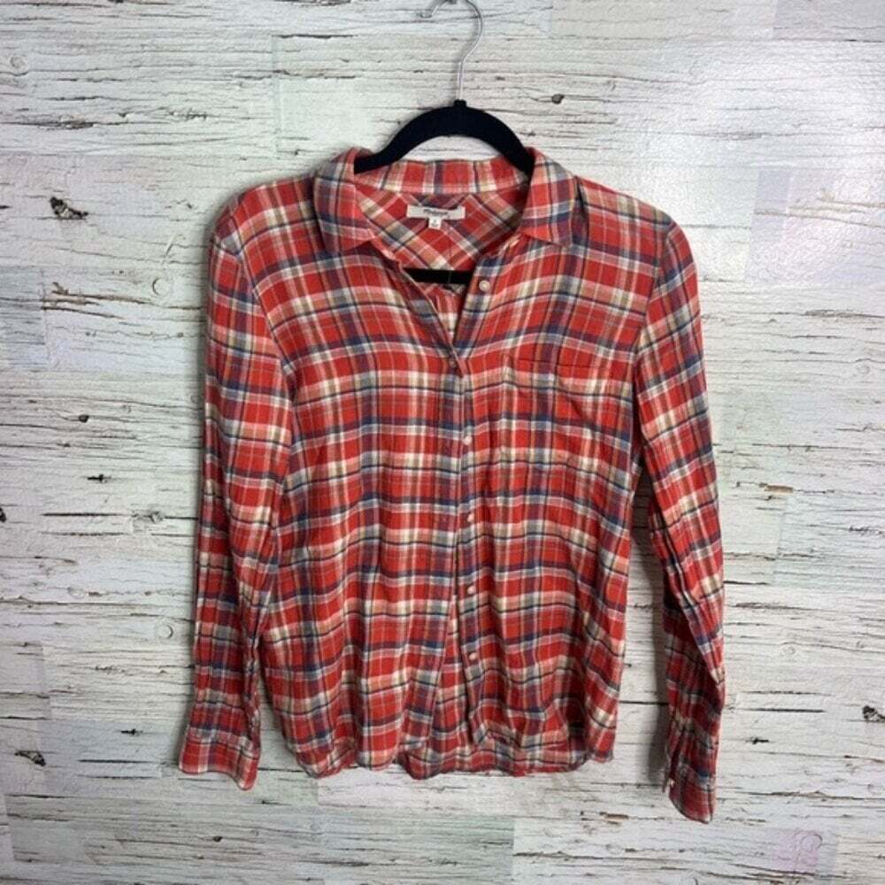 Madewell Red Plaid Button Down Shirt